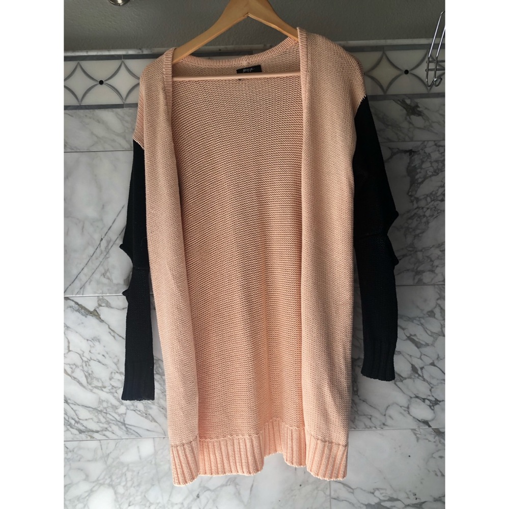 Nasty Gal Pink and Black Knit Cardigan